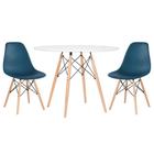 KIT - Mesa redonda Eames 100 cm branco + 2 cadeiras Eiffel DSW