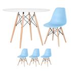 KIT - Mesa redonda Eames 100 cm branco + 3 cadeiras Eiffel DSW