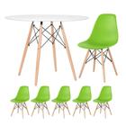 KIT - Mesa redonda Eames 100 cm branco + 5 cadeiras Eiffel DSW