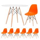 KIT - Mesa redonda Eames 100 cm branco + 6 cadeiras Eiffel DSW