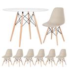 KIT - Mesa redonda Eames 100 cm branco + 6 cadeiras Eiffel DSW - Loft7