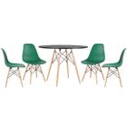 KIT - Mesa redonda Eames 100 cm preto + 4 cadeiras Eiffel DSW