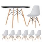 KIT - Mesa redonda Eames 120 cm + 6 cadeiras Eiffel DSW