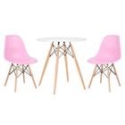 KIT - Mesa redonda Eames 70 cm branco + 2 cadeiras Eiffel DSW