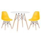 KIT - Mesa redonda Eames 80 cm branco + 2 cadeiras Eiffel DSW