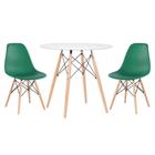 KIT - Mesa redonda Eames 80 cm branco + 2 cadeiras Eiffel DSW