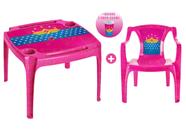 Kit Mesinha e 1 Cadeira Infantil Mulher Maravilha Rosa