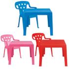 Kit Mesinha E 1 Cadeira Poltrona Infantil Plástica Colorida