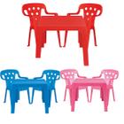Kit Mesinha E 2 Cadeiras Poltrona Infantil Plástica Colorida