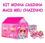 Kit Meu Chazinho Xicaras +Brinquedo Cabana Infantil Dobrável