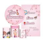 Kit Meus Dorama Painel Redondo Trio Capas Retangular Tecido