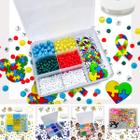 Kit Miçanga Colorida Infantil Completo Letra Alfabeto Bolinha Missanga Fio de Silicone + Acessórios - ADB ACESSORIOS PARA PATCHWORK