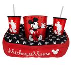 Kit Mickey Mouse Almofada Suede + Balde Pipoca + 2 Copos Oficial Disney - Zona Criativa