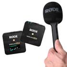 Kit Microfone Sem Fio Rode Wireless Go Ii Single + Suporte Mão Interview Go