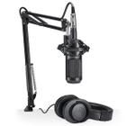 Kit Microfone Stream Podcast Audio-technica At2035pk + Fone De Ouvido M20x - Audio Technica