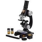 Kit microscopio de mesa laboratorio com acessorios e cabeca monocular led light infantil ate 450x