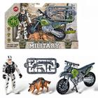 Kit militar base Operações combate Brinquedo infantil Moto