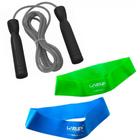 Kit Mini Band Forte + Media + Corda de Pular com Rolamento Liveup Liveup Sports