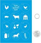 Kit Mini Stencil Country Com 14 Peças 4,5cm STMI-007 Litoarte