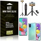 Kit Mini Tripé Selfie Galaxy A51 +Capa Anti+Película Vidro