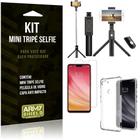 Kit Mini Tripé Selfie Mi 8 Lite+Capa Anti+Película Vidro