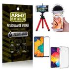 Kit Mini Tripé + Selfie Ring Light Galaxy A30 + Capa Anti Impacto + Película Vidro 3D