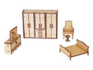 Kit Miniaturas Quarto Casal Clb com 5 Peças - K2000 - MAD. WOODPLAN