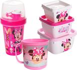 Kit Minnie Porta Lanche Infantil Escola Passeio 5 Itens