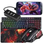 Kit Mobilador Gamer Compatível com Androide Teclado Led RGB + Mouse Gamer 3200 Dpi