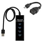 Kit Mobilador Hub Usb 4 Portas E Cabo Otg Para Celular - EXBOM