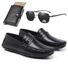 Kit Mocassim Casual Oxford + Óculos Sol Carteira Automática