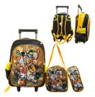 Kit Mochila 3D Escola Infantil Com Rodinhas Lancheira Estojo