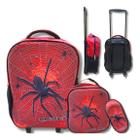 Kit Mochila 3D Escola Infantil Rodinhas Lancheira Estojo Volta As Aulas