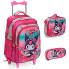 Kit Mochila Bolsa Infantil Hello Kitty Carrinho Volta Aulas