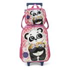 Kit Mochila Car + Lancheira Panda Rosa Up4You Petit Luxcel