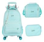 Kit Mochila Carrinho 360 Haste Dupla Porta Notebook Barbie - Luxcel