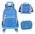 Kit Mochila Carrinho 360 Haste Dupla Porta Notebook Stitch - Luxcel