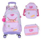 Kit Mochila Carrinho 360 Haste Dupla Up4You Porta Notebook