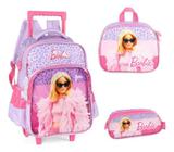 Kit Mochila Carrinho E Alça Costas Barbie Fashion