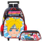 Kit Mochila Carrinho E Estojo Duplo Boruto Vermelho Naruto