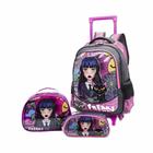 Kit Mochila Carrinho Escolar Freaky Infantil Meninas Grande - Ponto Verde