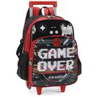 Kit Mochila Carrinho Game Vermelha + Lancheira + Estojo Luxcel