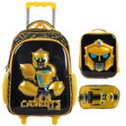 Kit mochila carrinho infantil 17", lancheira térmica e estojo escolar Carbots Yins