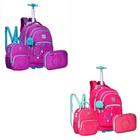 Kit Mochila Carrinho Juvenil + Lancheira + Estojo Rebecca Bonbon Duas Cores - Ref RB24023