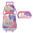 Kit Mochila Carrinho + Lancheira + Estojo Duplo Barbie Princesa