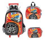 Kit Mochila Carrinho Lancheira Estojo Hot Wheels