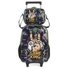 Kit Mochila Carrinho + Lancheira Game King Verde Luxcel