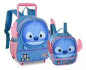 Kit Mochila Carro 13'' E Lancheira 9 Stitch Tsum Tsum 2025