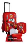 Kit Mochila Carros 3D Com Rodinhas E Lancheira + Estojo