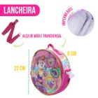 Kit Mochila Colorida Infantil + Lancheira + Estojo P/ Criança Feminina Menina Juvenil C/ Rodinhas Escolar Personagem Resistente